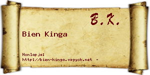 Bien Kinga névjegykártya