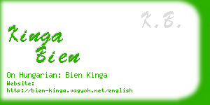 kinga bien business card